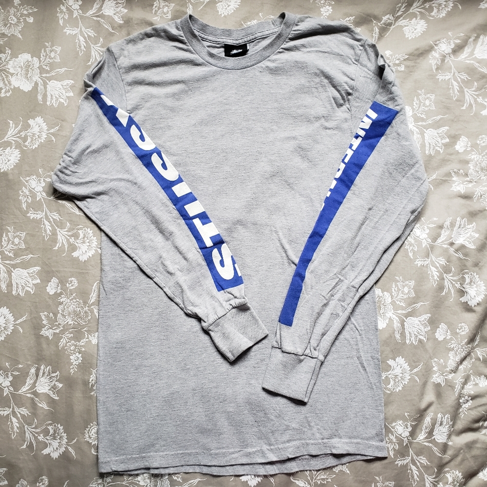 Stussy Grey/Blue Long Sleeve Size Small